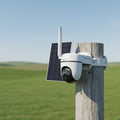 TP-Link Tapo C615G KIT solar powered 4G LTE pan tilt security camera installed outdoors on remote property
