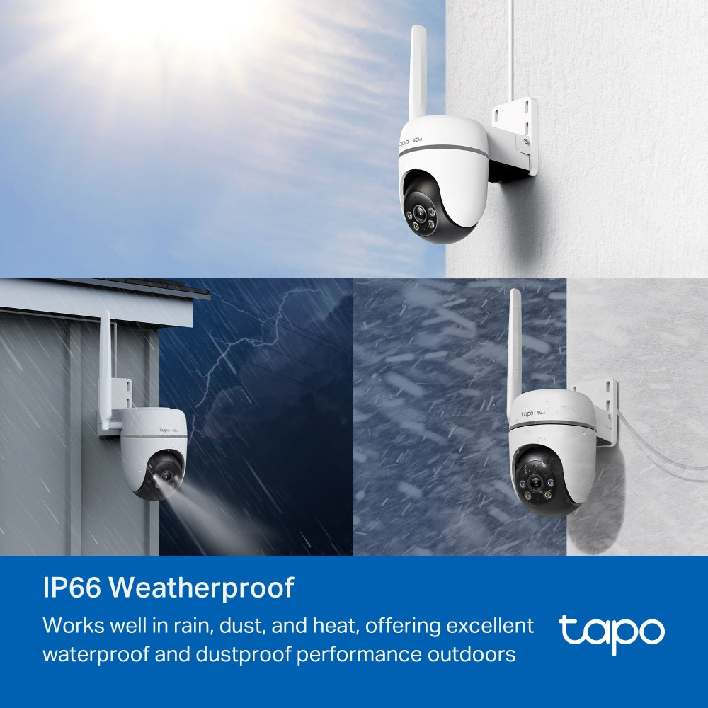 Tapo TC40GW Outdoor Pan/Tilt 4G LTE Camera – Smart Security Camera with AI Detection & Color Night Vision