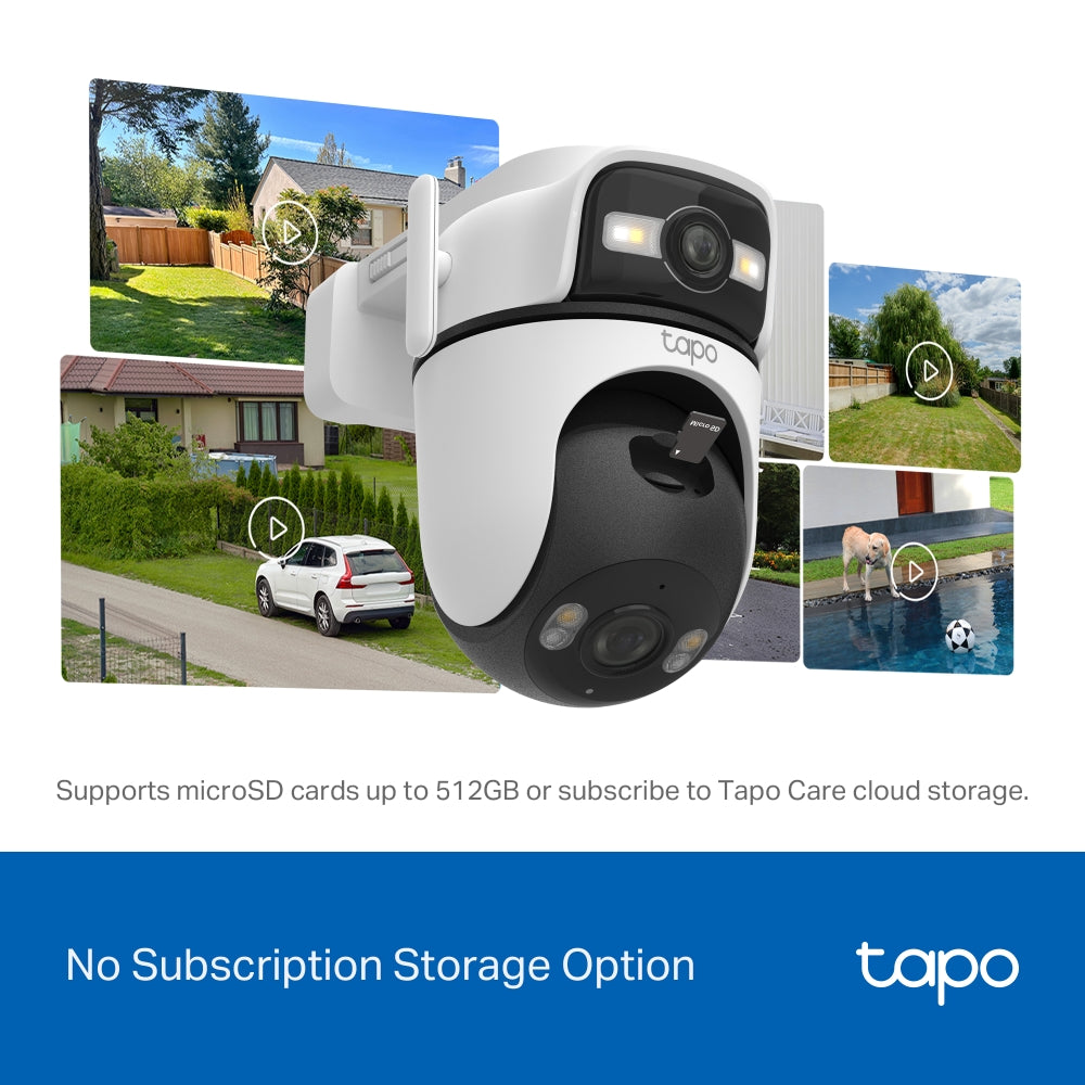 Tapo C545D Outdoor Dual-Lens Pan/Tilt Security Camera – 2K Smart Wi-Fi Camera with AI Tracking & Dual View Monitoring