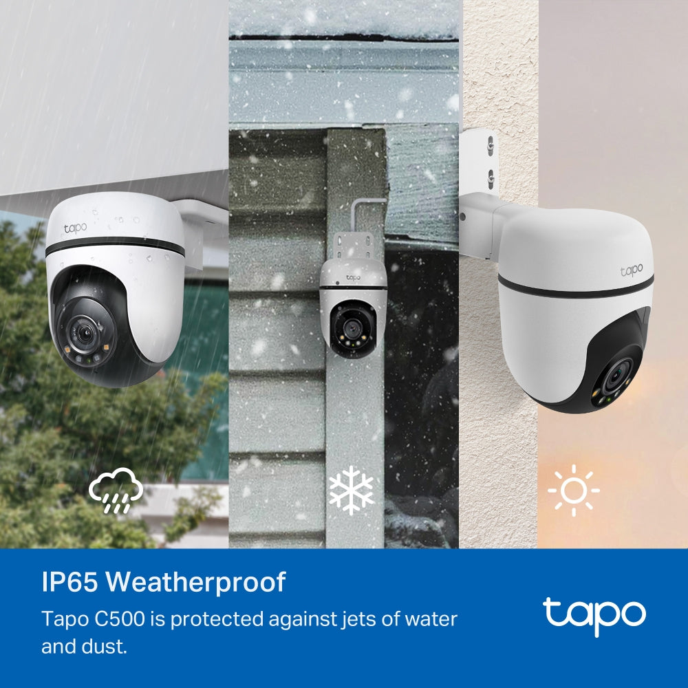 Tapo C500 Outdoor Pan/Tilt Security WiFi Camera – 360° Motion Tracking Home Security Camera