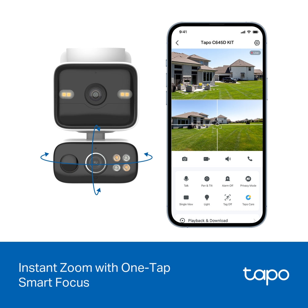 Tapo C645D KIT Solar-Powered Dual-Lens Pan/Tilt Security Camera – 4G LTE & Wi-Fi Outdoor Smart Surveillance System