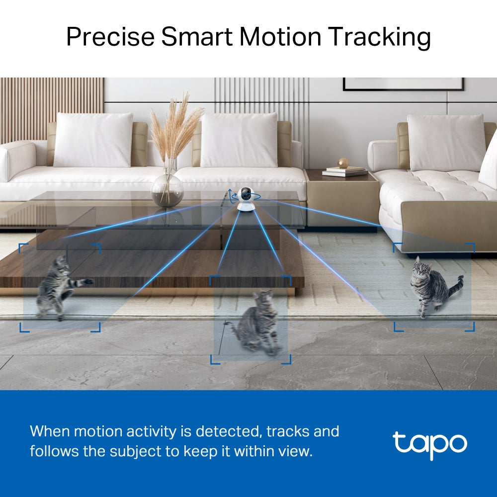 Tapo TC74 Pan/Tilt AI Home Security Wi-Fi Camera – Smart Motion Tracking Indoor Surveillance Camera