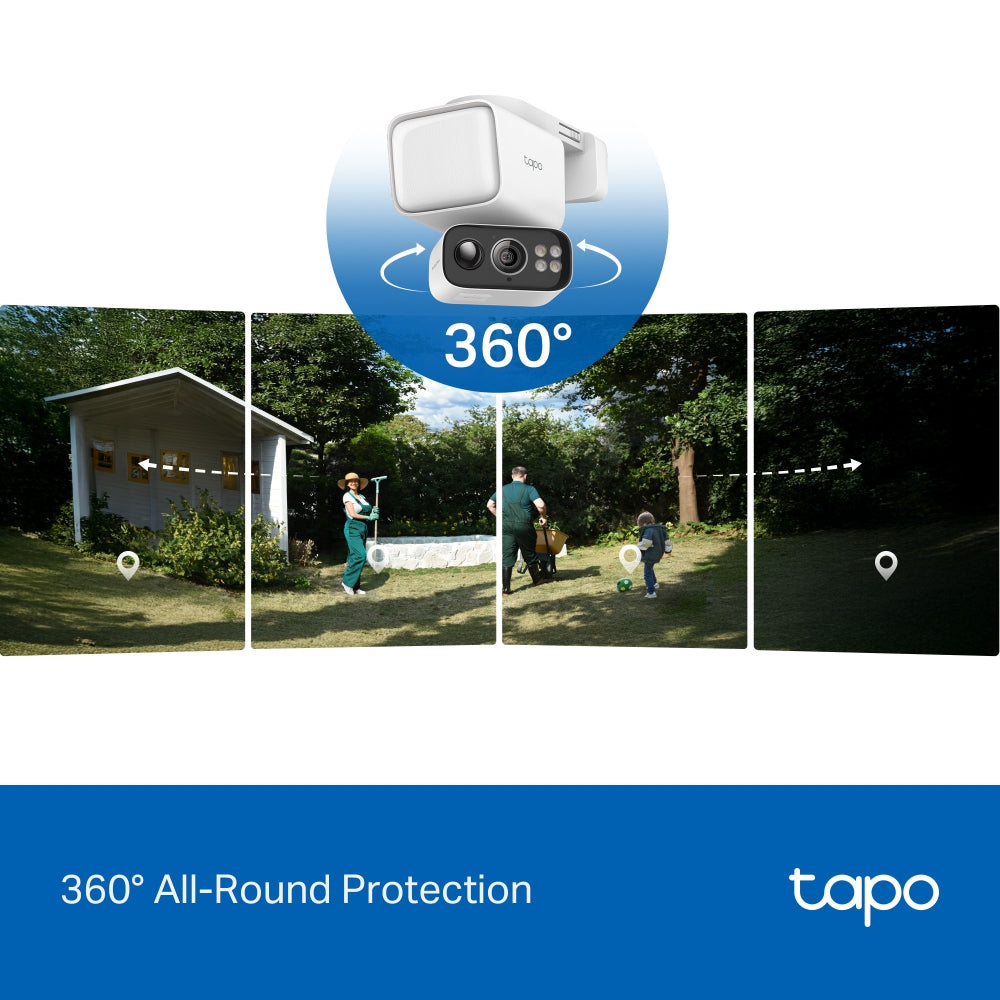 Tapo C615F KIT Solar-Powered Floodlight Pan/Tilt Security Camera Kit – 4G LTE Outdoor Smart Camera with Floodlight & AI Detection