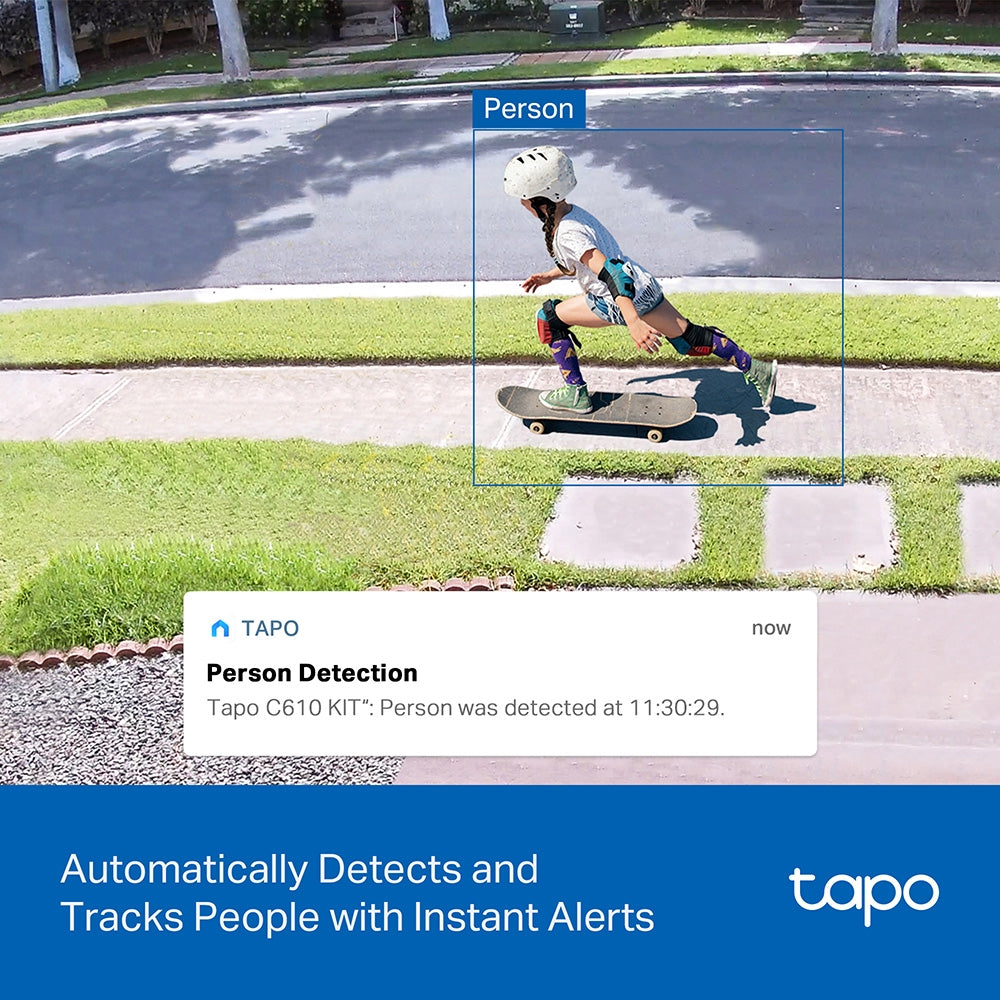 Tapo C610 KIT Solar-Powered Pan/Tilt Security Camera Kit – 2K Smart Outdoor Wi-Fi Camera with Solar Charging, Motion Tracking & Night Vision