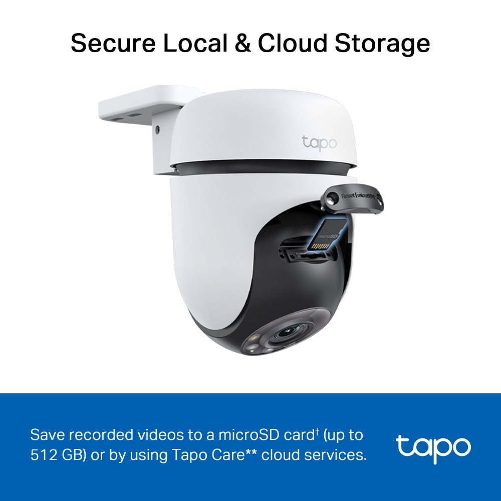 Tapo C510W Outdoor Pan/Tilt Security Wi-Fi Camera – 2K Smart Surveillance Camera with 360° Coverage, Color Night Vision & AI Detection