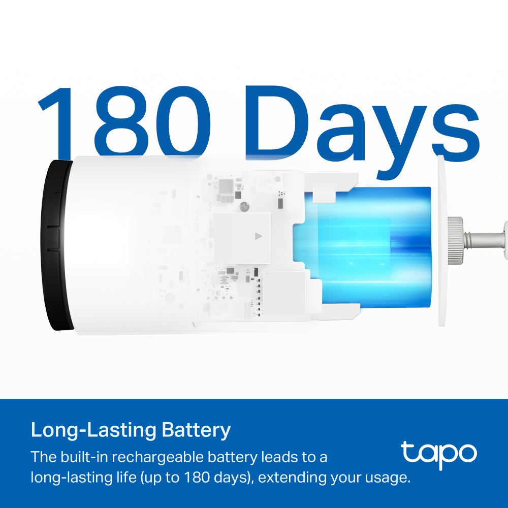 Tapo C410 Smart Wire-Free Indoor/Outdoor Security Camera – 2K Battery-Powered Wi-Fi Camera with AI Detection, Color Night Vision & 180-Day Battery Life