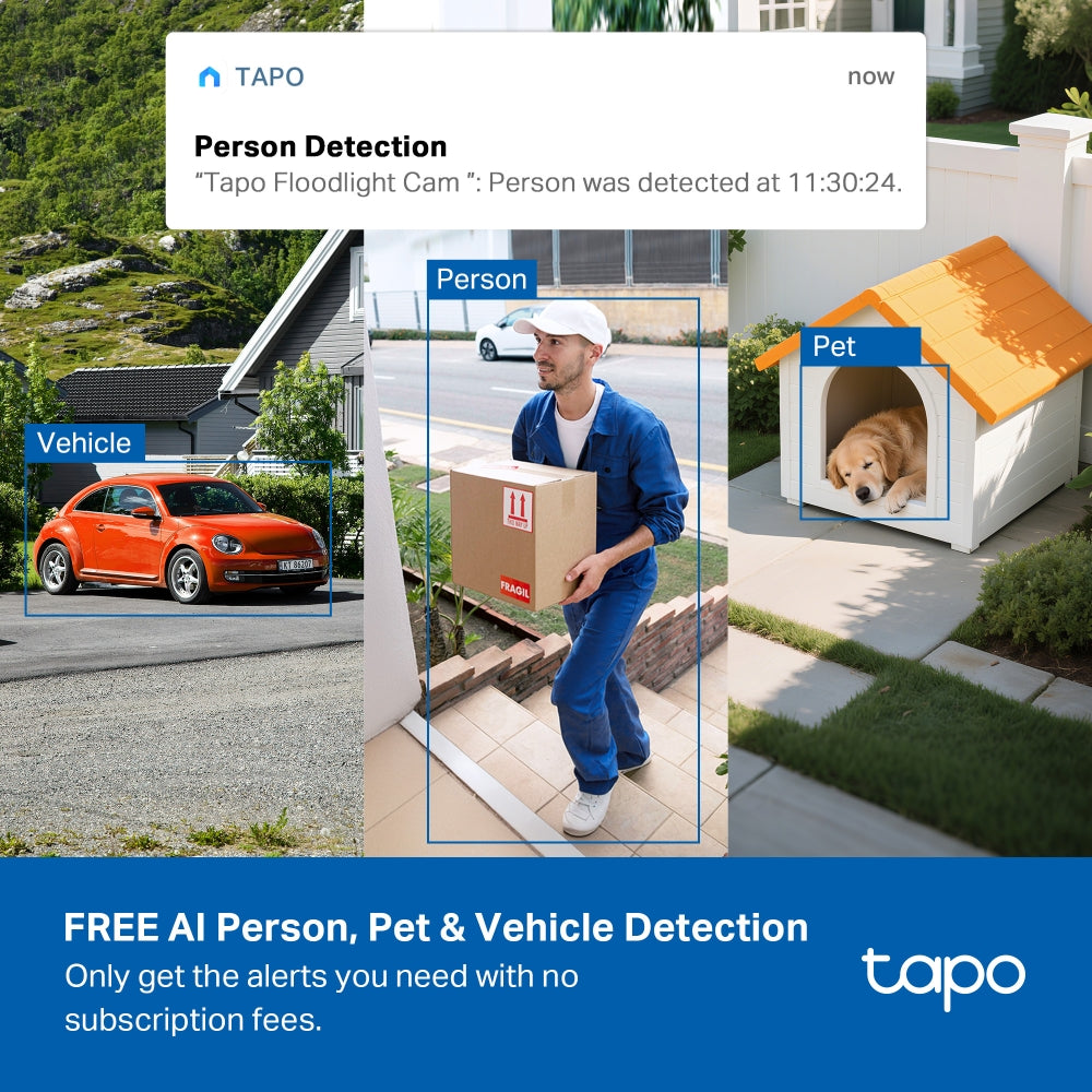 Tapo C615F KIT Solar-Powered Floodlight Pan/Tilt Security Camera Kit – 4G LTE Outdoor Smart Camera with Floodlight & AI Detection