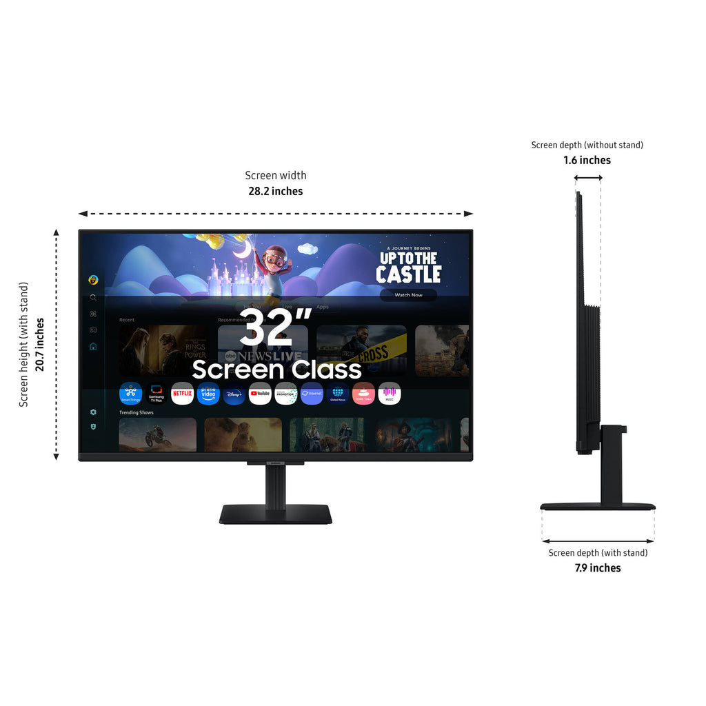 Samsung M5 M50F 27-Inch IPS Full HD Smart Monitor Tizen OS WiFi 5 Bluetooth 5.2 HDR10 Gaming Hub Built-in Speakers Remote Control Display