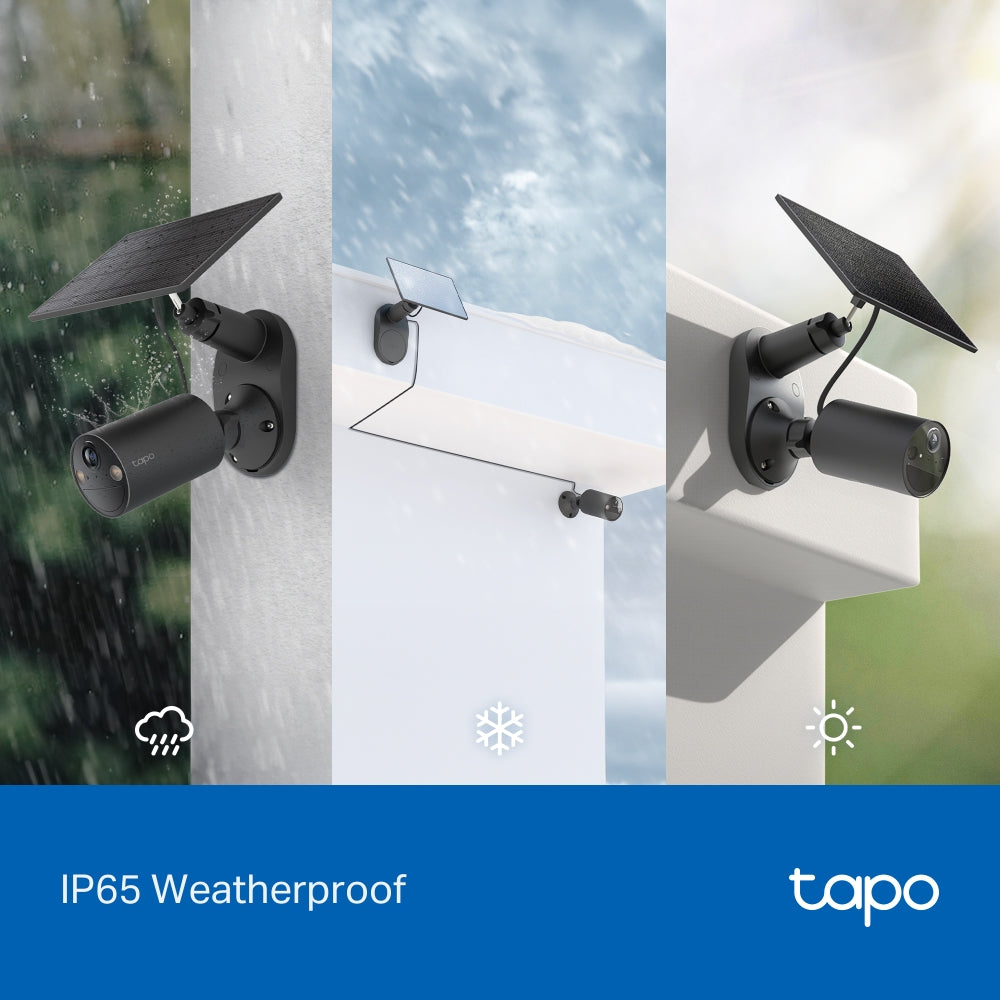 Tapo C411 KIT Solar-Powered Security Camera Kit – 2K Smart Wireless Outdoor Camera with AI Detection, Color Night Vision & Wire-Free Installation