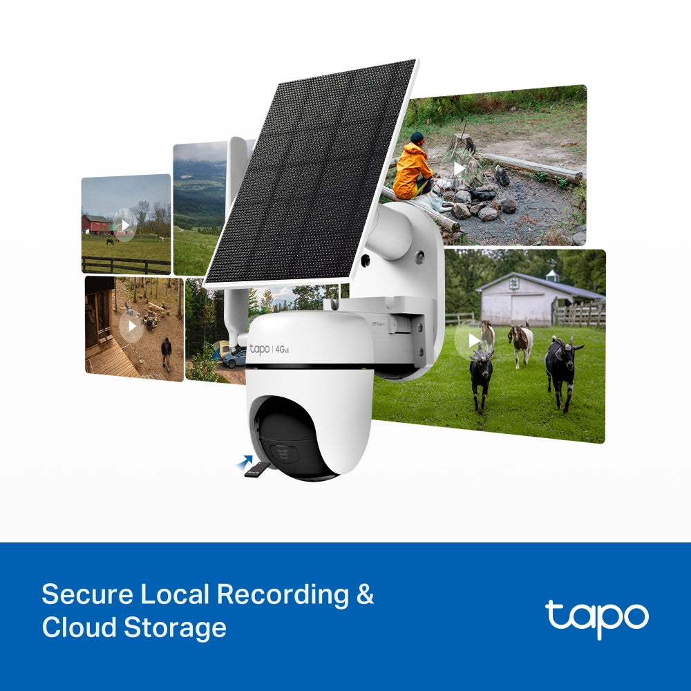 Tapo C615G KIT Solar-Powered Pan/Tilt 4G LTE Security Camera Kit – Wireless Outdoor Smart Surveillance Camera with AI Detection