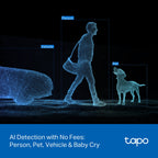 Tapo C246D Indoor/Outdoor Dual Lens Pan/Tilt Security Camera – 2K Smart AI Camera with Wide + Telephoto Lens, 360° Coverage & Night Vision