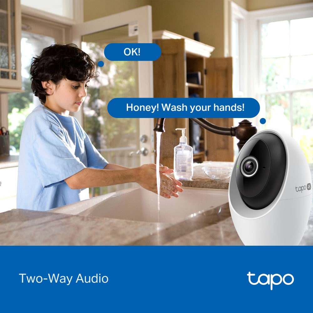 Tapo C260 Pan/Tilt AI Home Security Wi-Fi Camera – 4K 8MP Smart Indoor Camera with Face Recognition, 360° Coverage, Color Night Vision & Privacy Mode