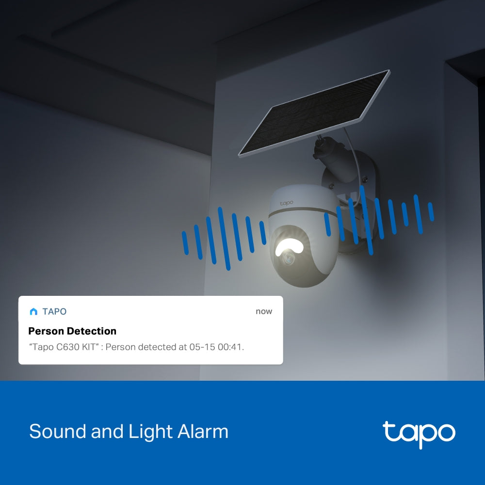Tapo C630 KIT Solar-Powered Pan/Tilt Security Camera – 3K Wi-Fi Outdoor Smart Camera with AI Tracking & Solar Charging