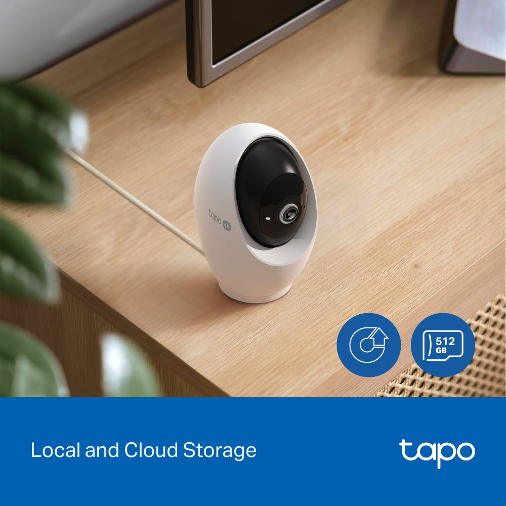 Tapo C260 Pan/Tilt AI Home Security Wi-Fi Camera – 4K 8MP Smart Indoor Camera with Face Recognition, 360° Coverage, Color Night Vision & Privacy Mode