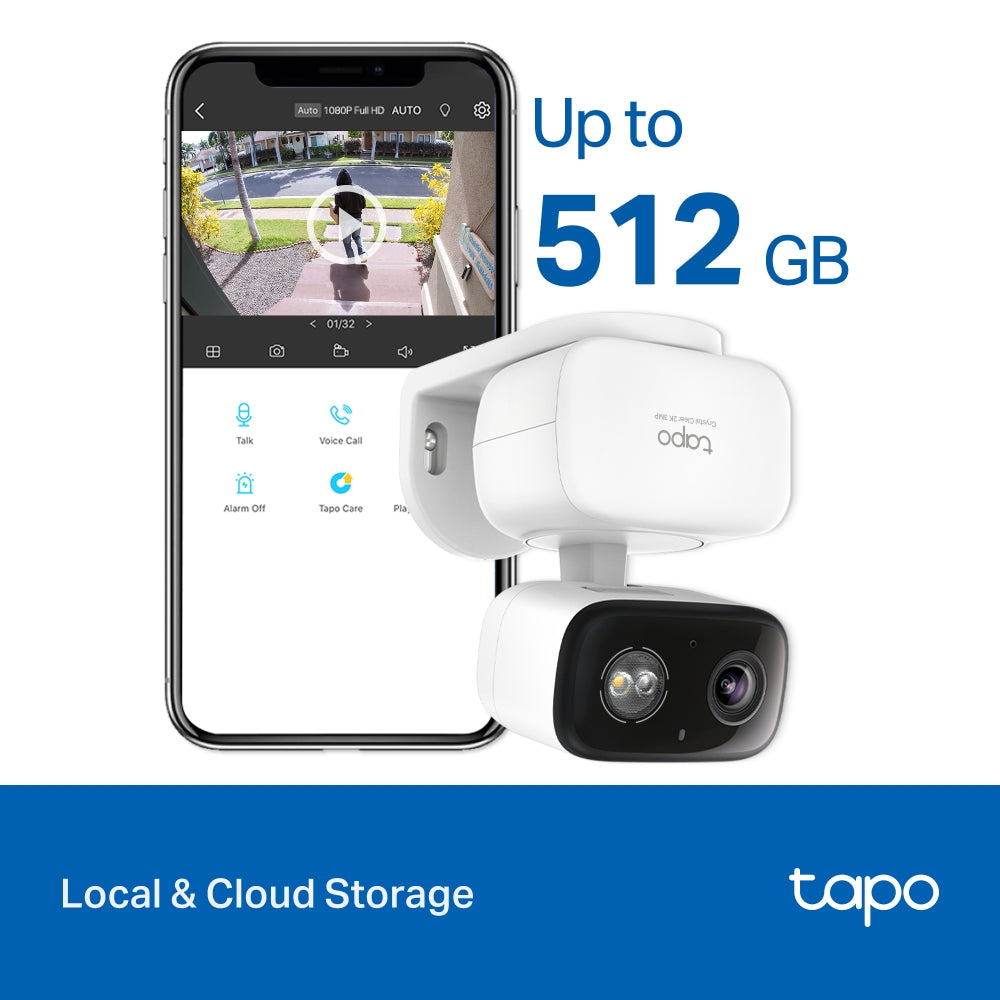 Tapo C216 Indoor/Outdoor Home Security Wi-Fi Camera – 2K 3MP Smart Pan/Tilt Camera with AI Detection, Color Night Vision, 360° Coverage & IP65 Weatherproof Design