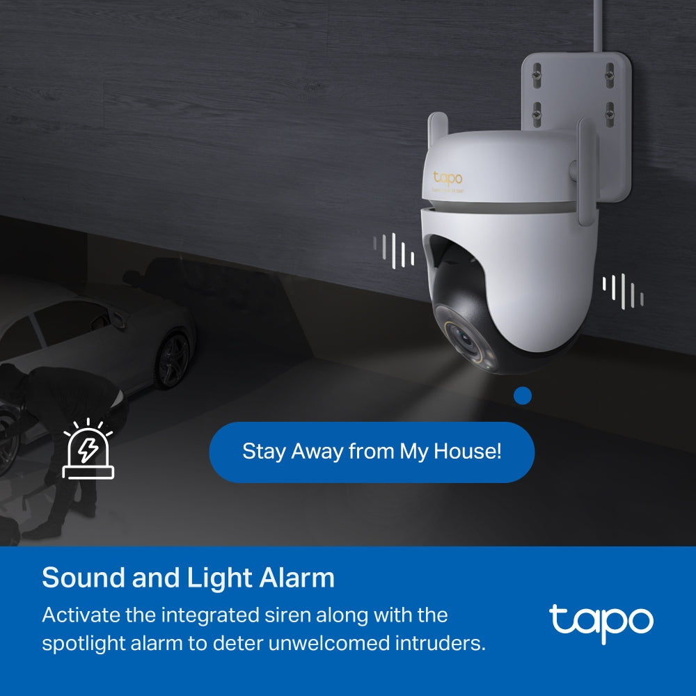 Tapo TC43 Outdoor Pan/Tilt Security Wi-Fi Camera – 360° Smart WiFi Surveillance Camera with Motion Tracking