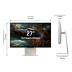 Samsung Odyssey 3D G90XF 27-Inch 4K IPS 165Hz HDR10+ Gaming Monitor 1ms G-Sync Compatible FreeSync Premium Spatial Gaming Display Mercury Silver