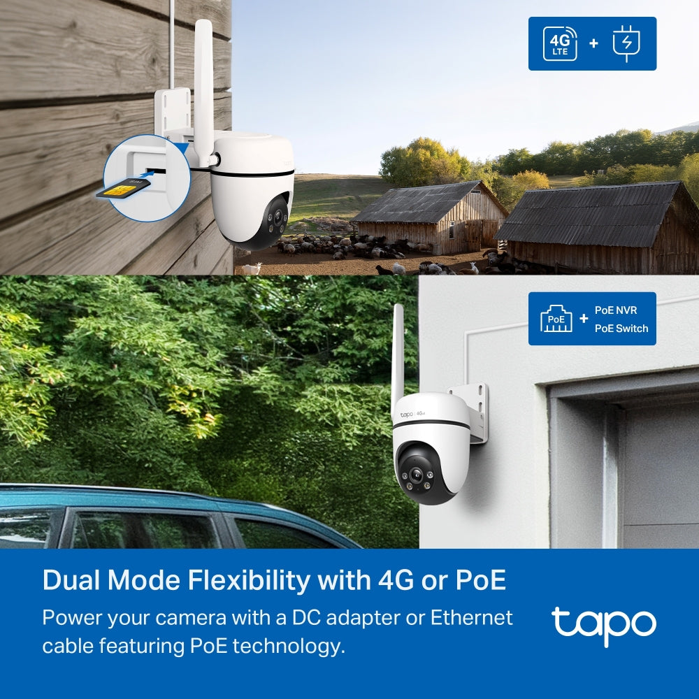 Tapo C501GW Outdoor Pan/Tilt 4G LTE Security Camera – Smart SIM-Based Wireless Camera with AI Detection & Night Vision