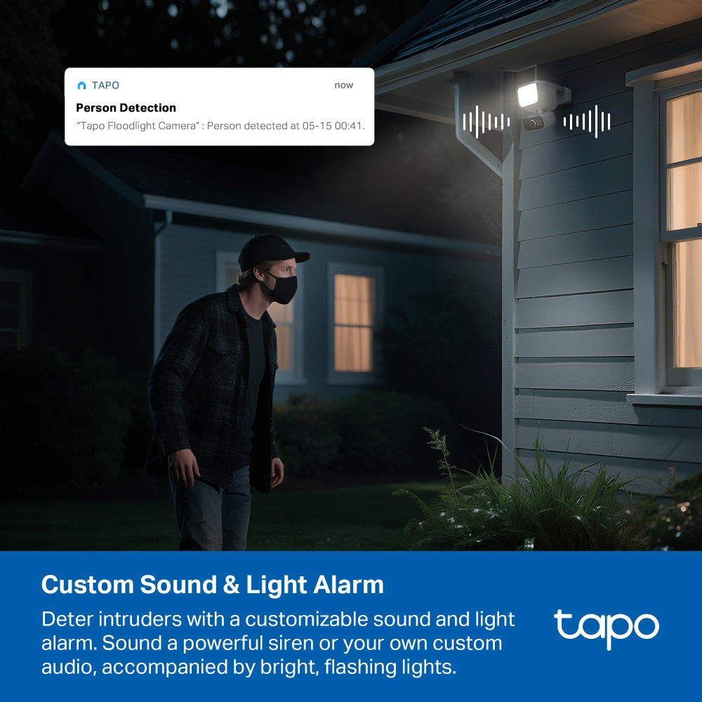 Tapo C615F KIT Solar-Powered Floodlight Pan/Tilt Security Camera Kit – 4G LTE Outdoor Smart Camera with Floodlight & AI Detection