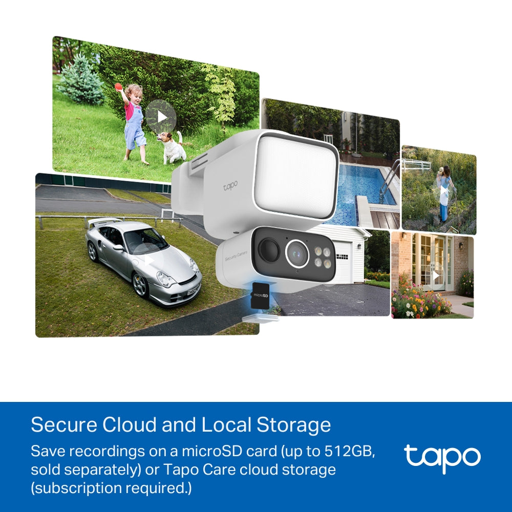 Tapo C615F KIT Solar-Powered Floodlight Pan/Tilt Security Camera Kit – 4G LTE Outdoor Smart Camera with Floodlight & AI Detection