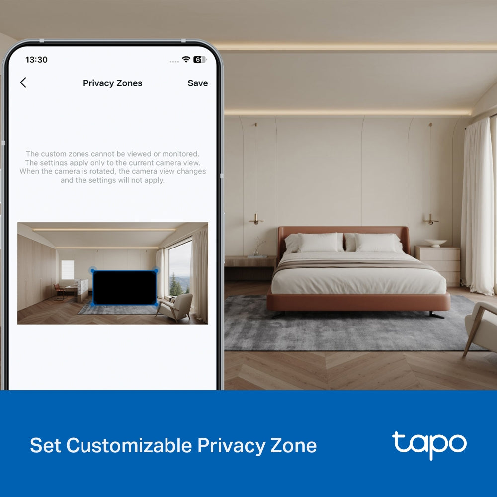 Tapo C216 Indoor/Outdoor Home Security Wi-Fi Camera – 2K 3MP Smart Pan/Tilt Camera with AI Detection, Color Night Vision, 360° Coverage & IP65 Weatherproof Design