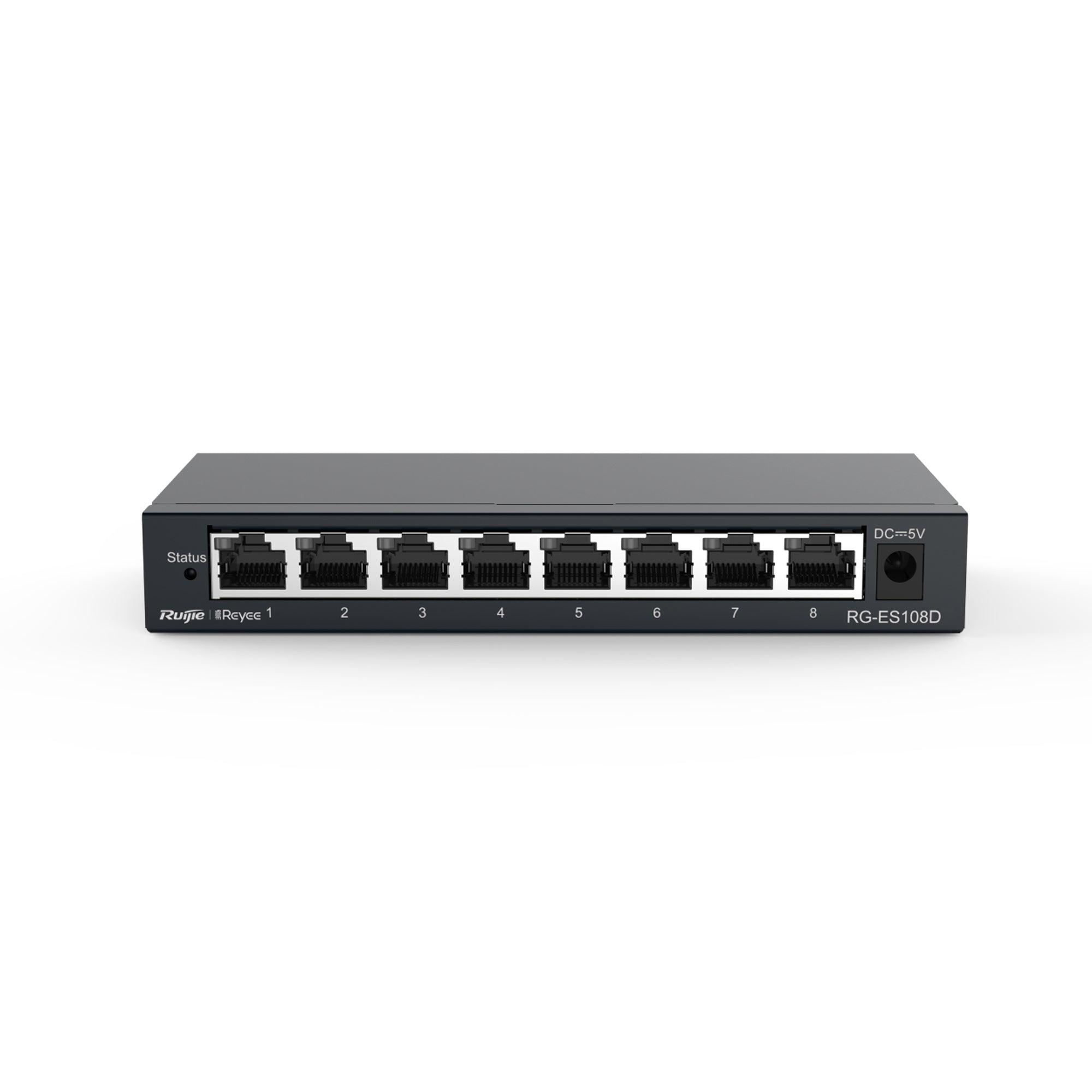 Reyee by Ruijie RG-ES108D 8-Port 10/100Mbps Unmanaged Desktop Switch Fast Ethernet Plug & Play Network Switch SOHO