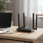 CUDY WR3600 BE3600 Gigabit Wi-Fi 7 Router with antennas realistic product image