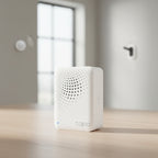 TP-Link Tapo H100 smart hub with chime placed in modern home interior