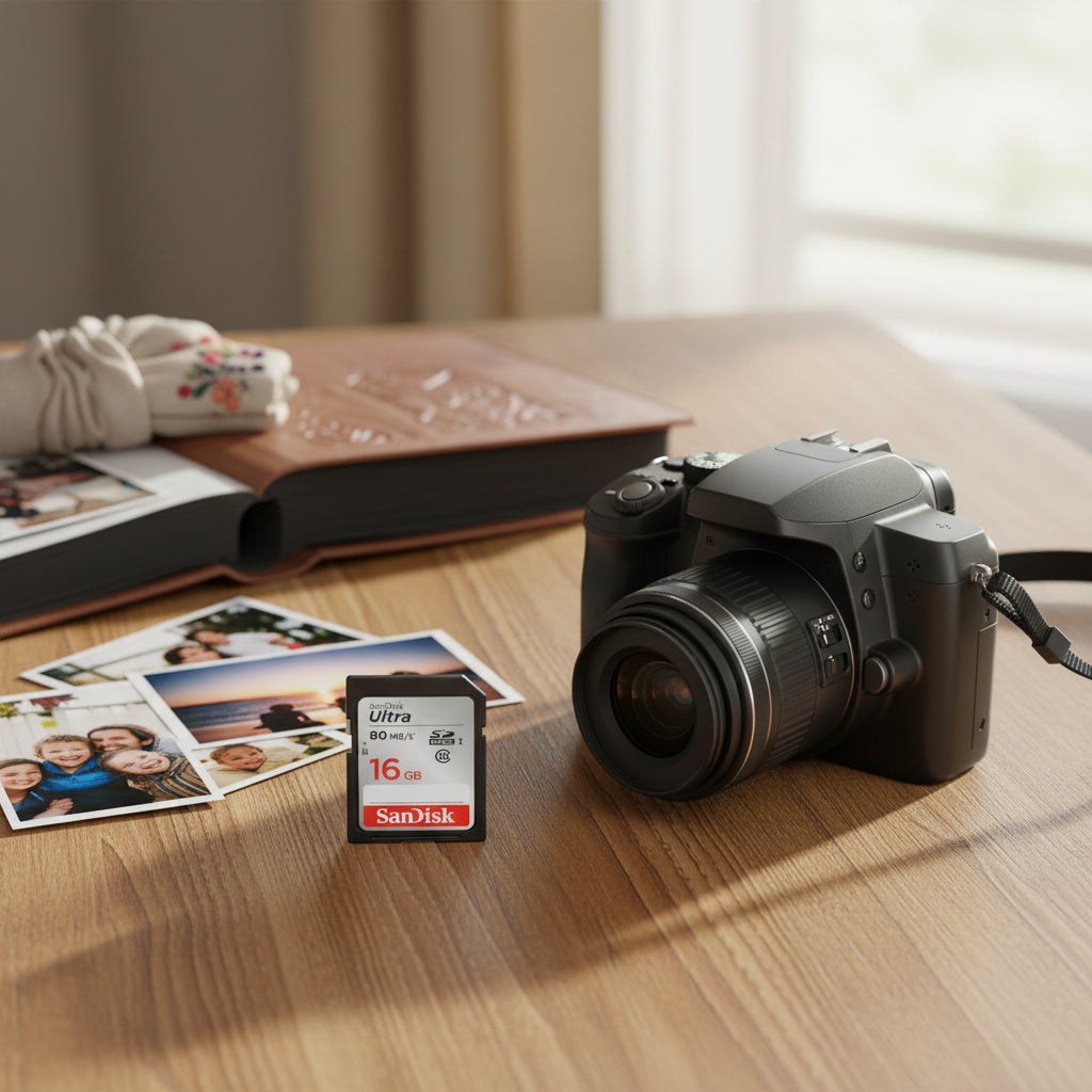SanDisk Ultra SD Card 16GB UHS-I memory card for camera storage