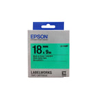 Epson LK-5GBP 18mm Black on Green Label Tape – Durable Laminated LabelWorks Tape for Industrial & Office Labeling