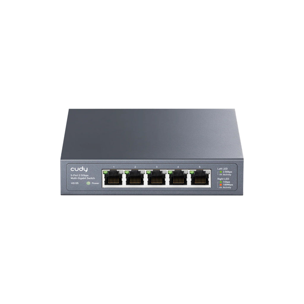 CUDY HS105 5-Port 2.5G Unmanaged Switch – High-Speed Metal Gigabit Upgrade Switch for NAS, Gaming & Home Office Network Expansion