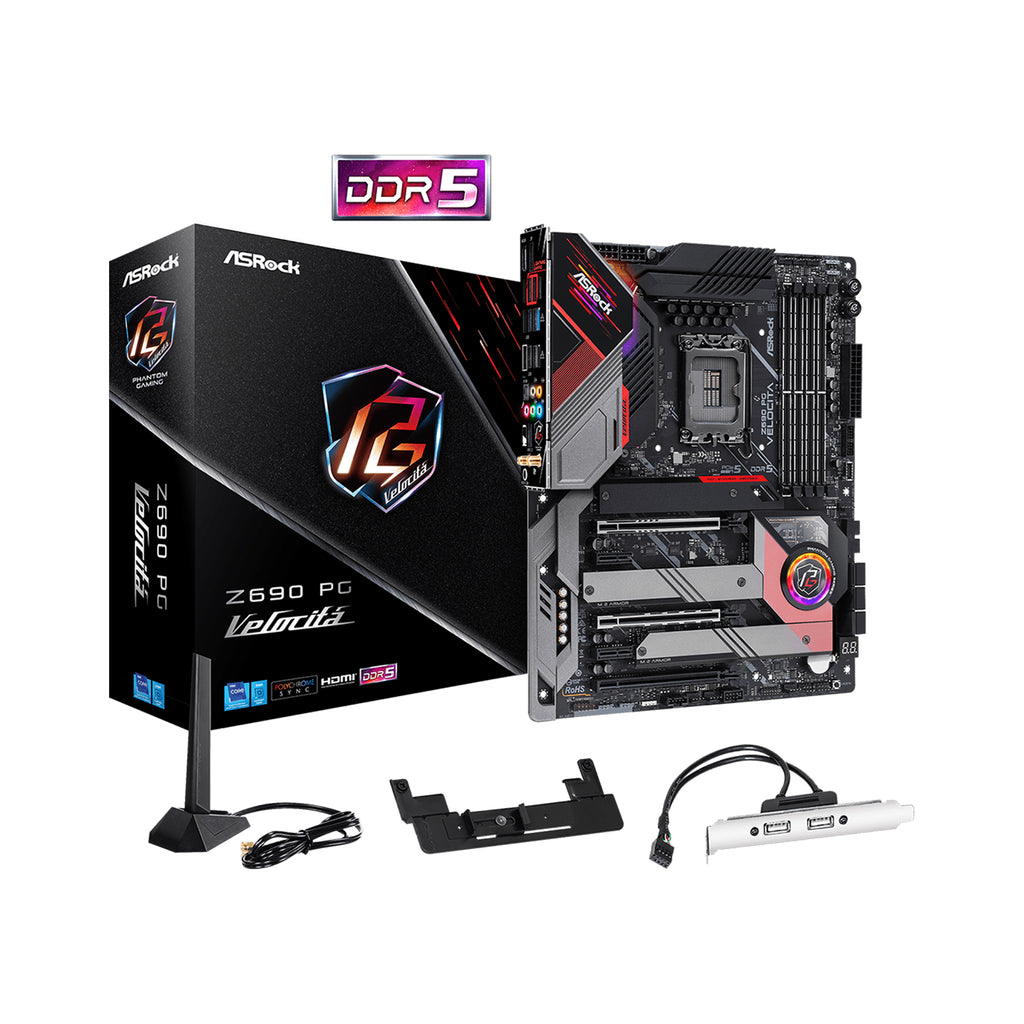 ASRock Z690 PG Velocita ATX Motherboard Intel LGA1700 DDR5 PCIe 5.0 Gaming Motherboard High Performance Desktop Motherboard