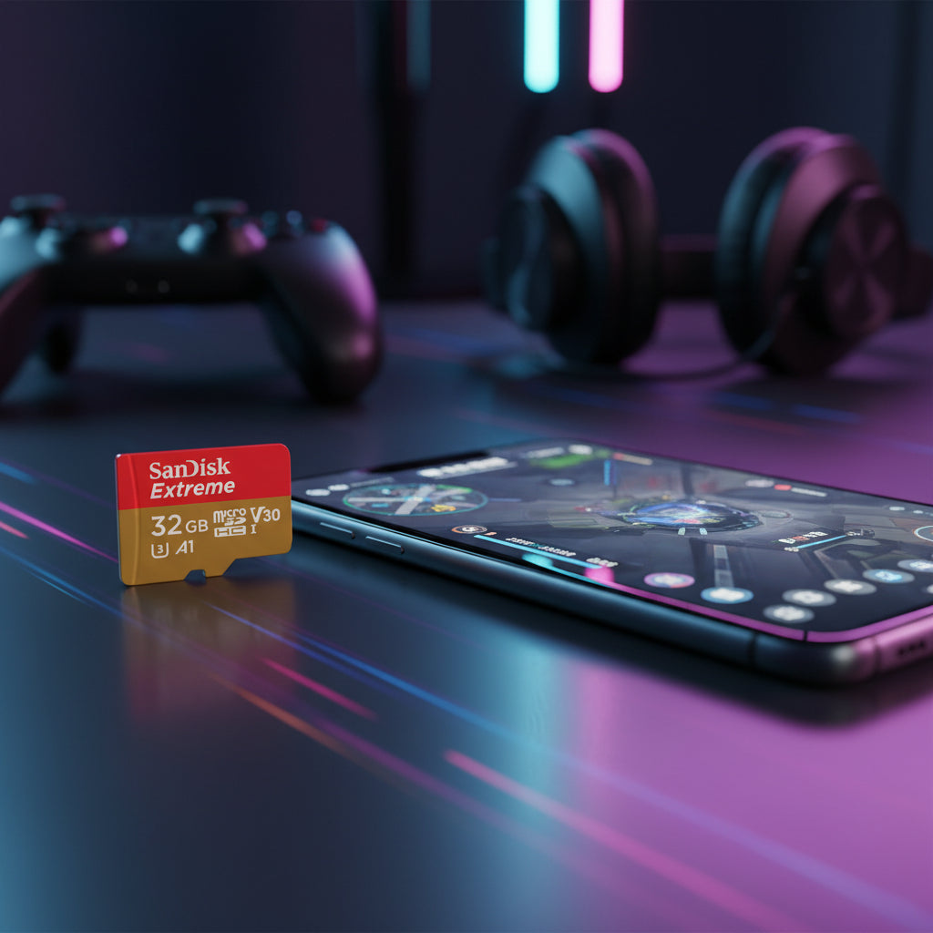 High-speed Android gaming microSD card for smartphones.

