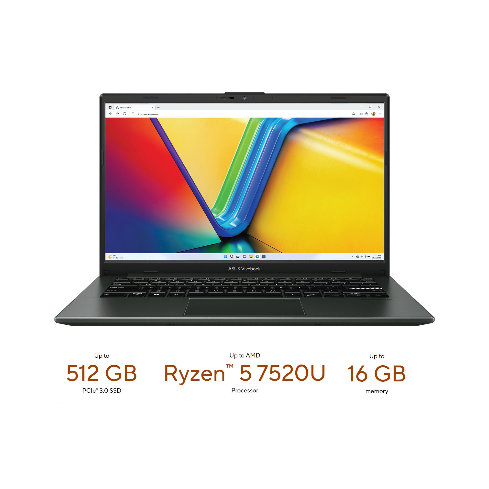 ASUS Vivobook Go 14 E1404FA-NK611WSM Ryzen 5 7520U 16GB RAM 512GB SSD 14" FHD Laptop