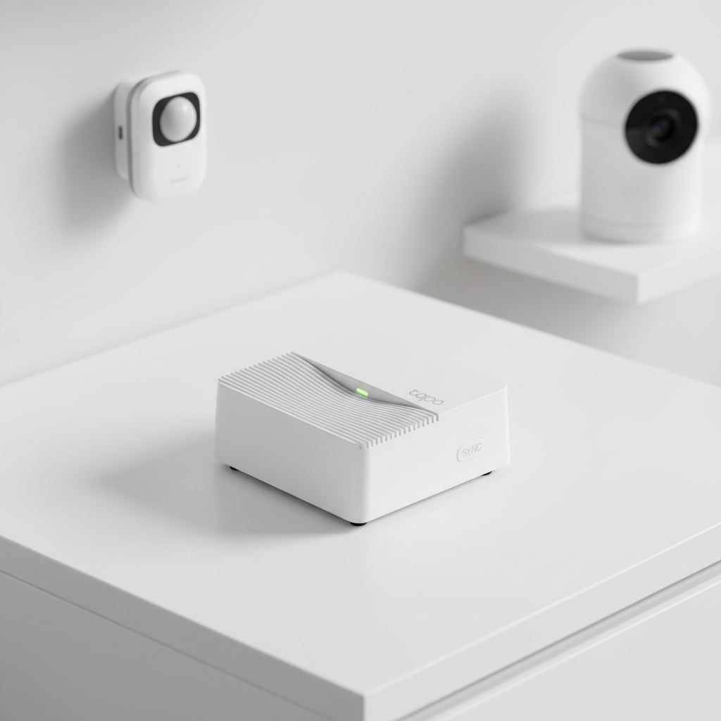 TP-Link Tapo H200 smart hub placed in modern smart home environment