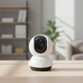 Tapo TC72 smart security camera rotating with AI motion tracking in living room