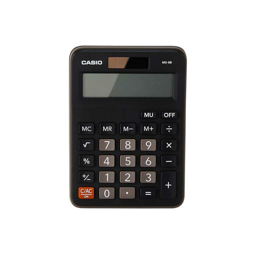 Casio MX-8B 8-Digit Mini Desk Calculator Solar & Battery Mark-Up Extra Large Display