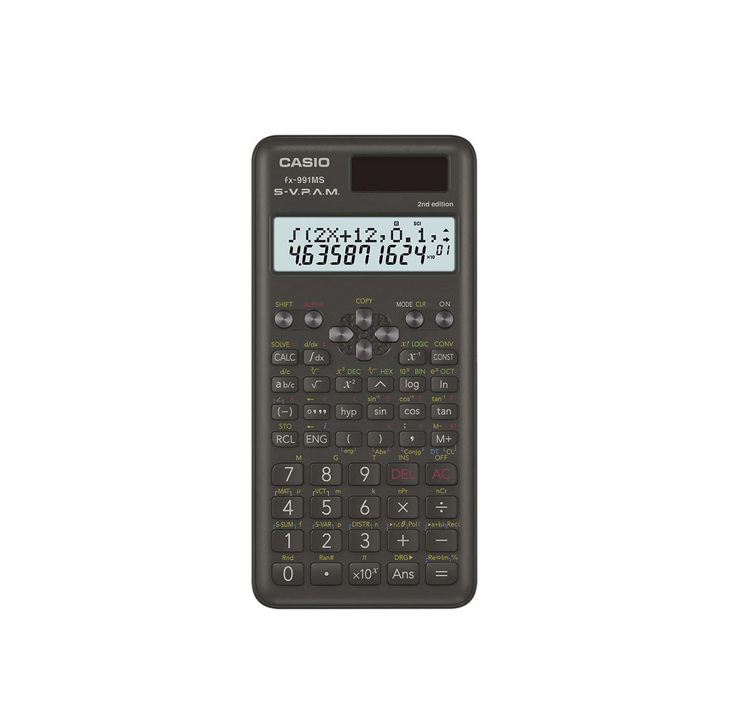 Casio fx-991MS-2 Scientific Calculator 401 Functions 2-Line Display Matrix Vector Solar & Battery