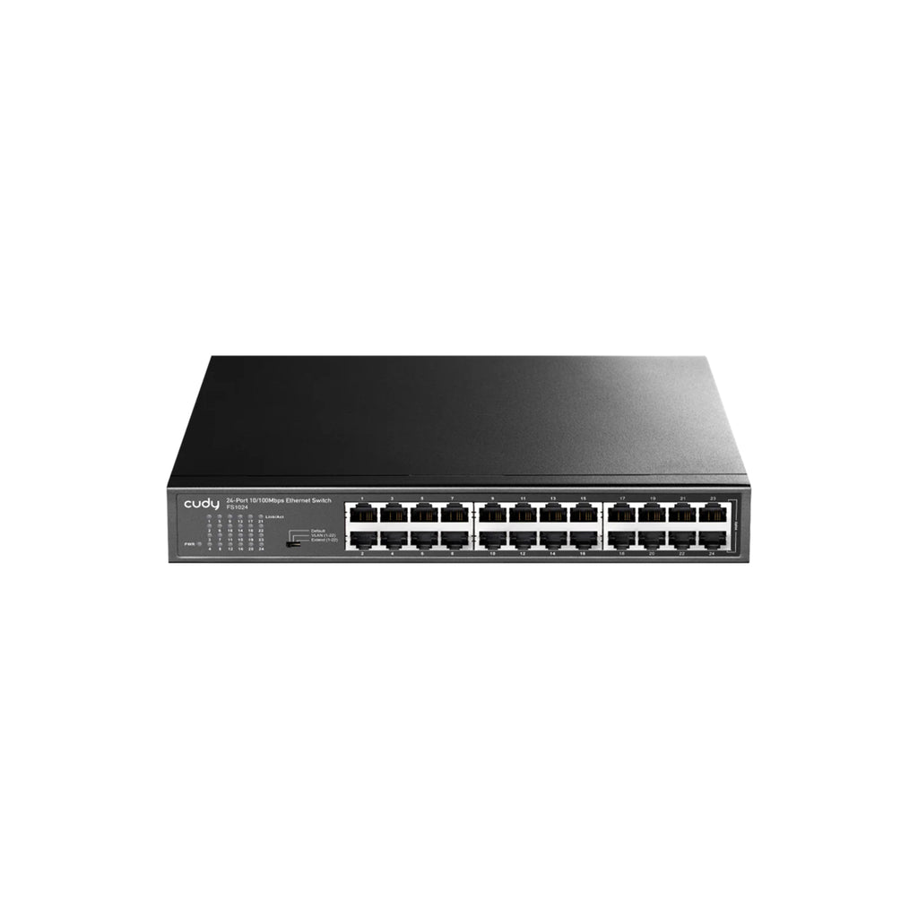 CUDY FS1024 24-Port 10/100 Mbps Ethernet Switch – Rackmount Fast Ethernet LAN Switch for Office, CCTV & Network Expansion
