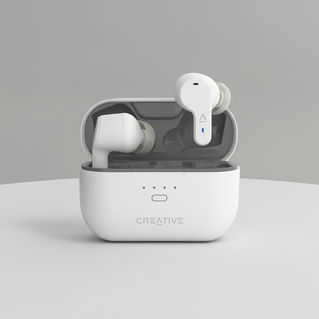 Creative Zen Air Pro True Wireless Earbuds Bluetooth LE Audio Sweatproof Lightweight In-Ear Headphones White (EF1090-PRO WHITE)