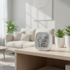 TP-Link Tapo T315 smart temperature and humidity monitor displayed in modern home interior