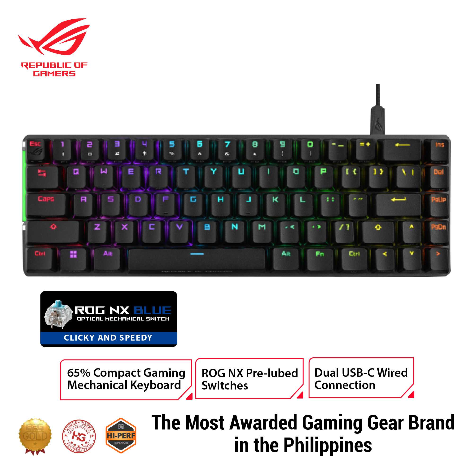 ASUS ROG Falchion Ace M602 Gaming Keyboard (ROG NX BLUE Switch, Black)