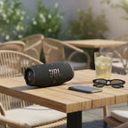 JBL Charge 6 speaker for travel and outdoor music.

Black Camouflage Purple Red Sand Funky White Blue
