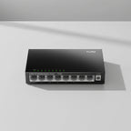 CUDY FS108 8-port Fast Ethernet desktop switch clean tabletop setup