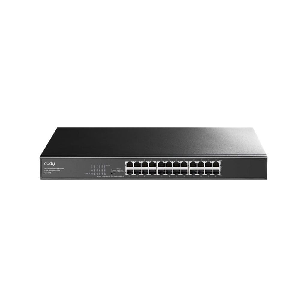 CUDY GS1024E 24-Port Gigabit Rackmount Easy-Managed Switch – Smart Managed Metal LAN Switch with VLAN, QoS & Rackmount Design for Enterprise Networks