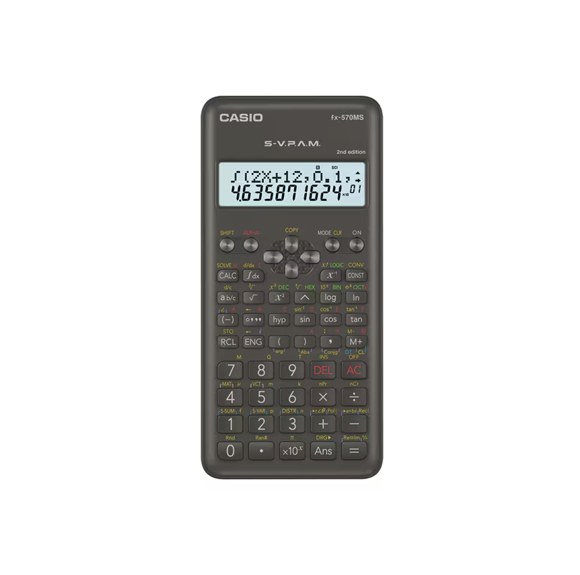 Casio fx-570MS-2 Scientific Calculator 401 Functions 2-Line Display Matrix Vector SOLVE