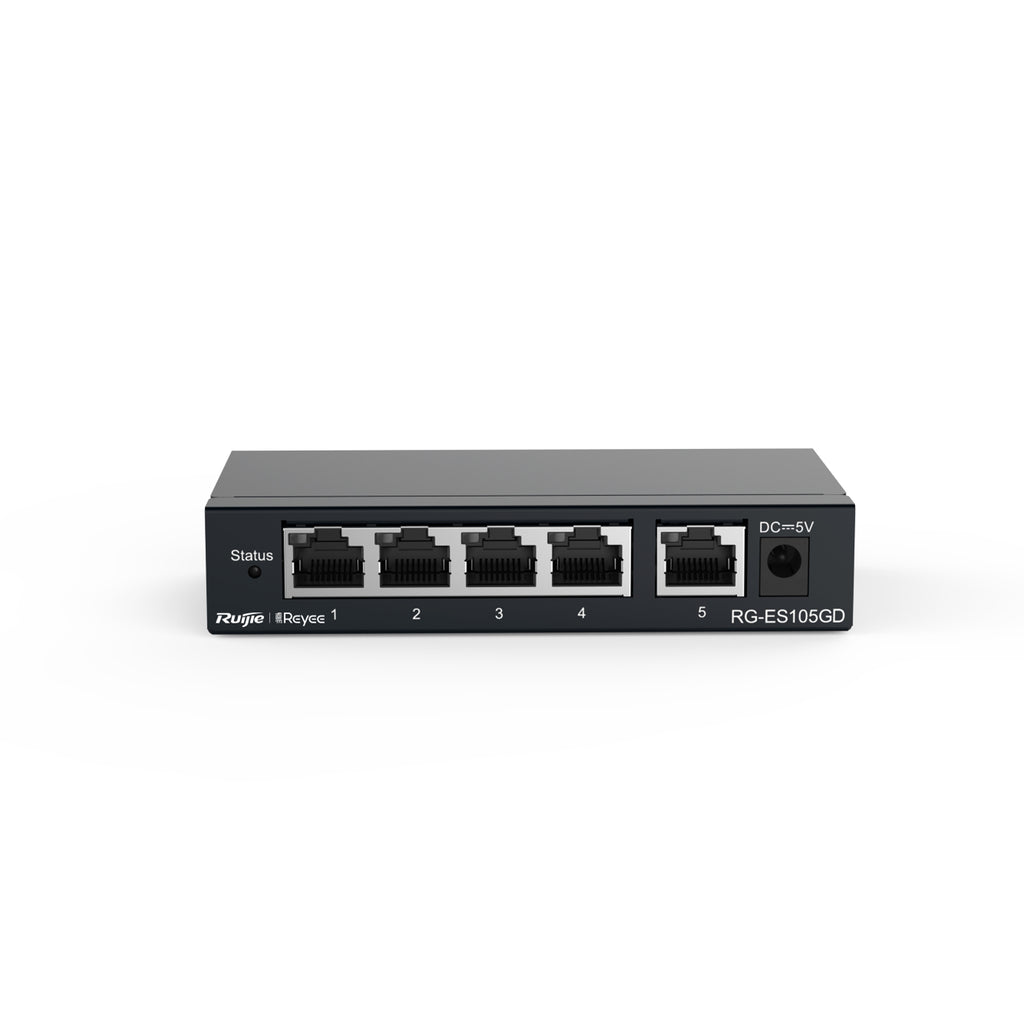 Reyee by Ruijie RG-ES105GD 5-Port Gigabit Unmanaged Non-PoE Network Switch Desktop Ethernet LAN Switch for Home & Office
