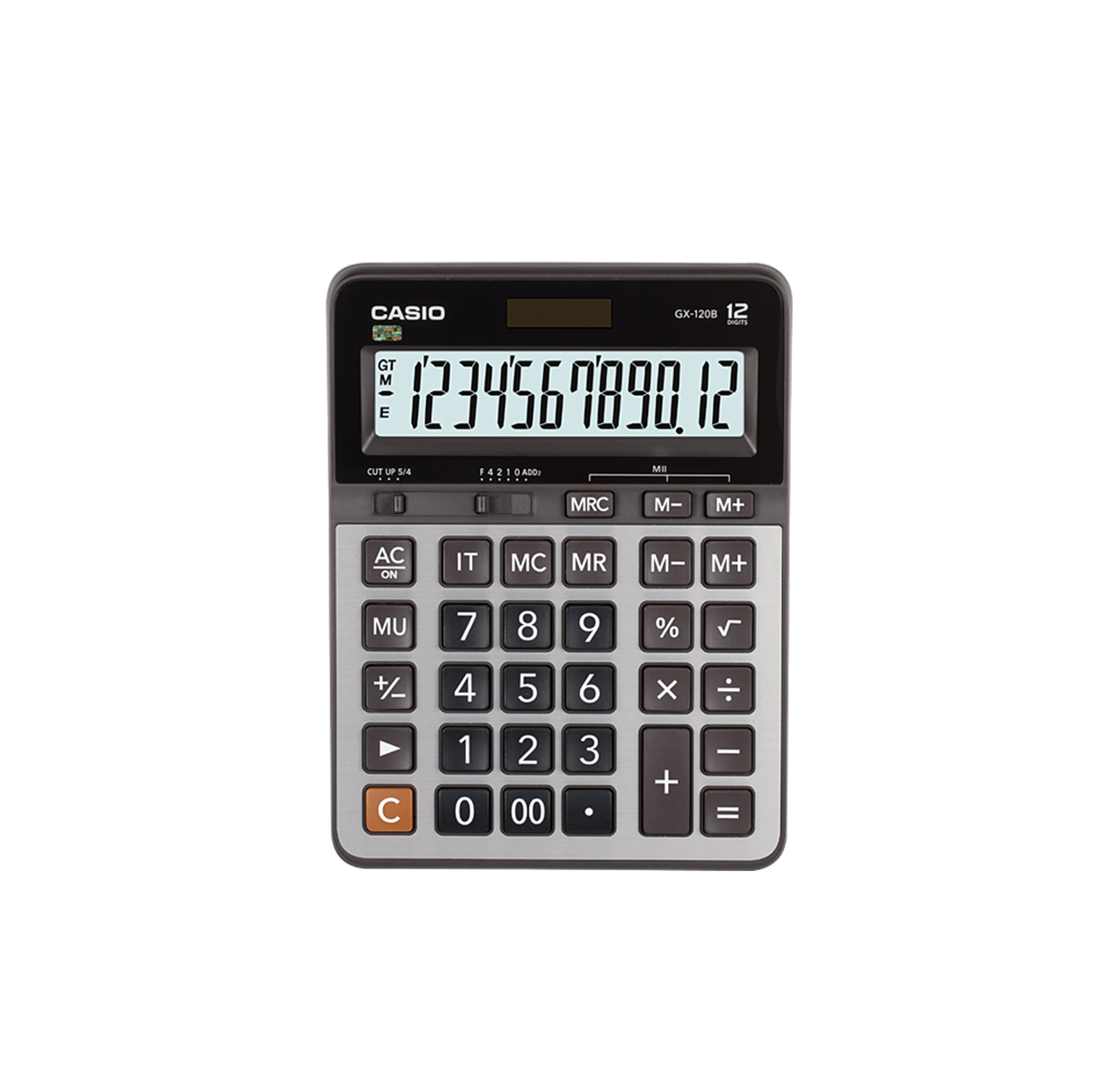 Casio GX-120B 12-Digit Desktop Calculator Item Counter Solar & Battery Extra Large Display
