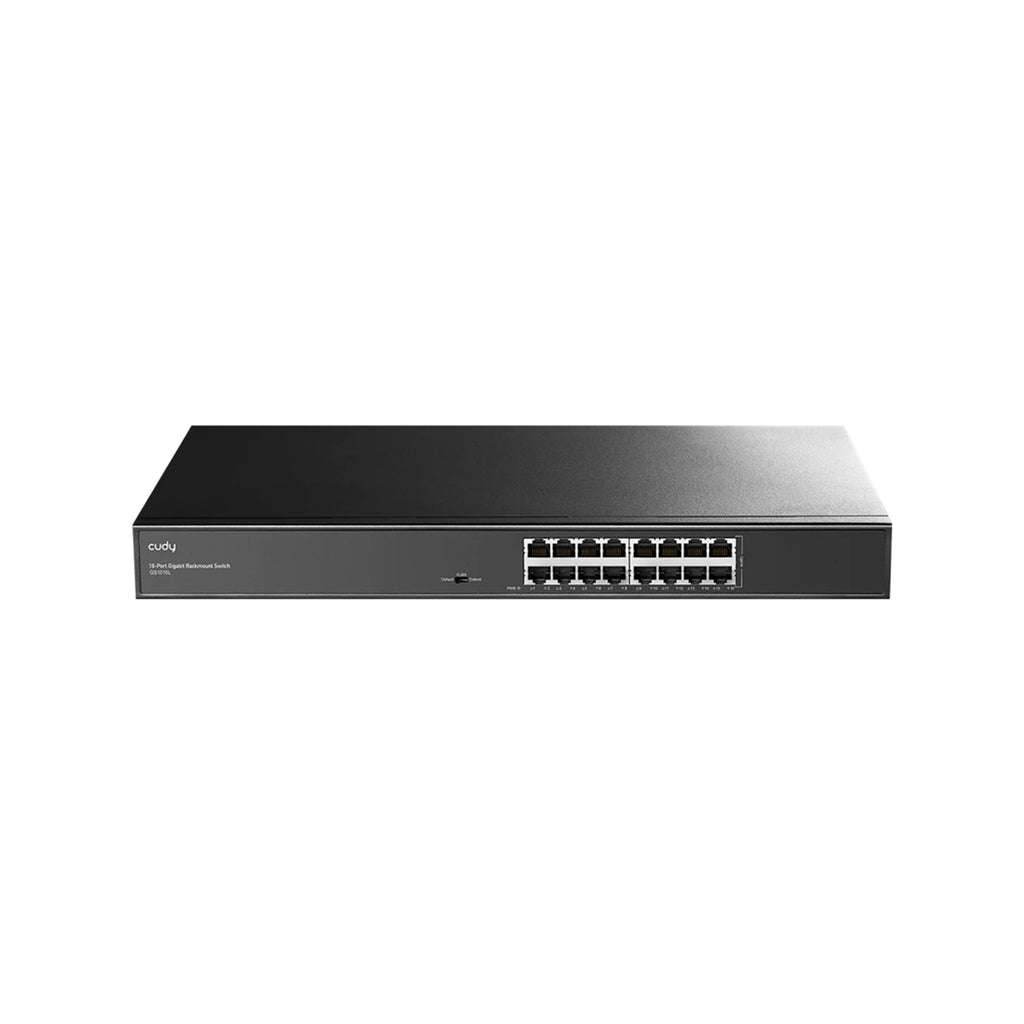 CUDY GS1016L 16-Port Gigabit Unmanaged Switch – Rackmount Metal High-Speed LAN Switch with VLAN, QoS & Extend Mode for Office & Enterprise Networks