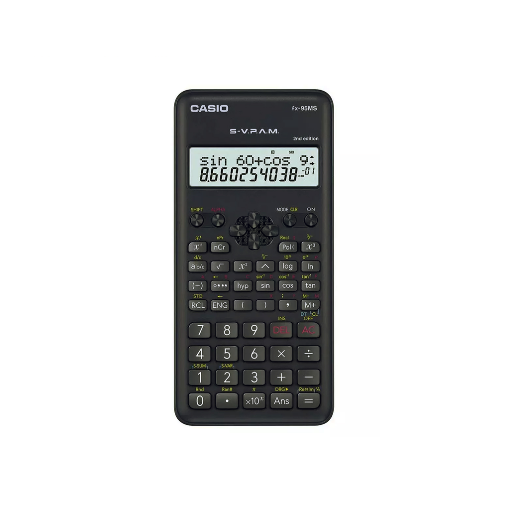 Casio fx-95MS-2 Scientific Calculator 244 Functions 2-Line Display Equation Fraction Statistics